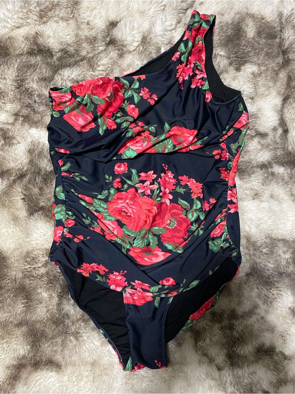 Albion Swimsuit Icon Ruched One-Piece Pink Floral - Picture 2 of 5